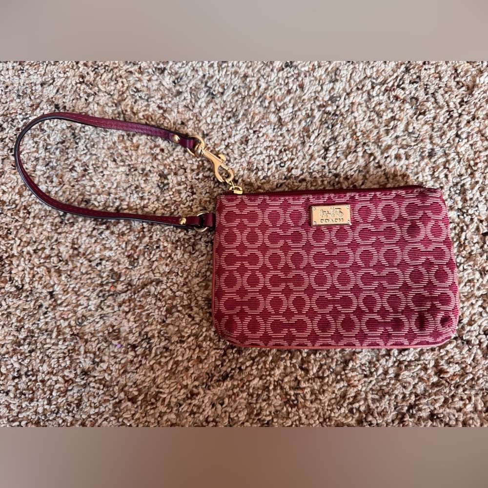 Vintage Coach Purple Signature Wallet Wristlet